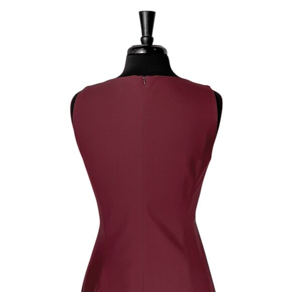 Theory Women's Dress Maroon Red Wool Stretch Sheath Business Office Work Midi 10 - Picture 7 of 9